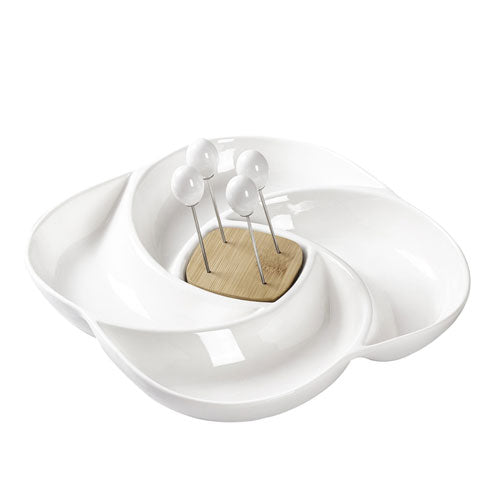 ANTIPASTIERA GIRELLA "PORCELLANA BAMBOO" 51132 BRANDANI