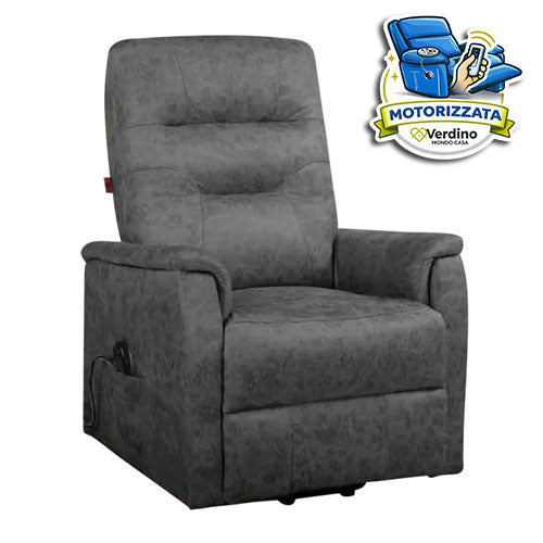 POLTRONA RELAX MOTORIZZATA "ELOISE" 2 MOTORI GRIGIO 00873 #cat