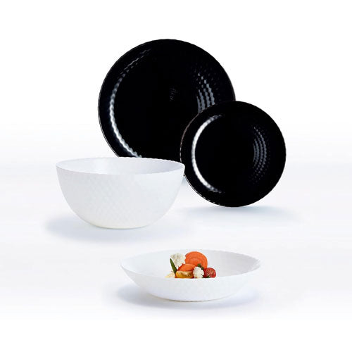 SERVIZIO PIATTI 19 PZ "PAMPILLE" BIANCO-NERO 210750 LUMINARC