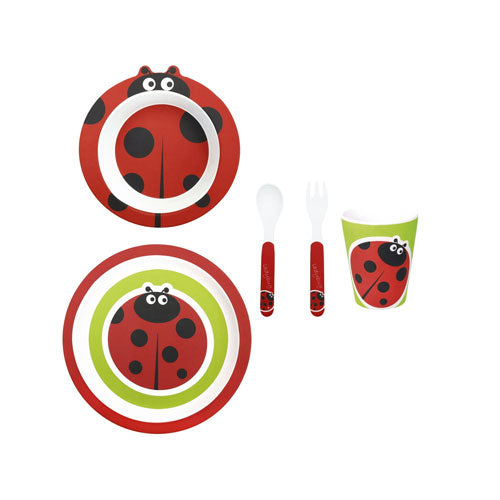 SET BABY 5 PZ "COCCINELLA" MELAMINA 51546 BRANDANI
