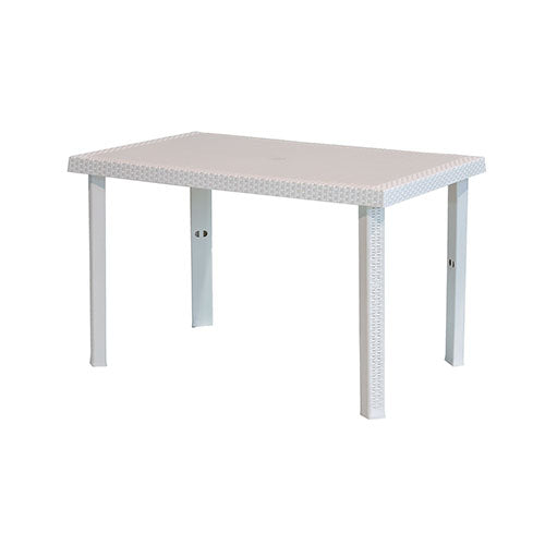 TAVOLO "CALAF" RATTAN 120 x 80 CM BIANCO #cat