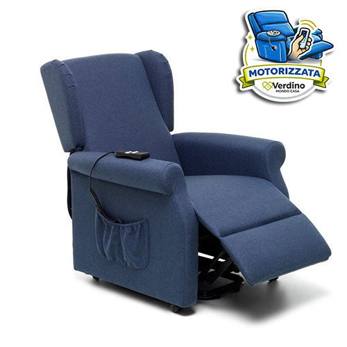 POLTRONA RELAX MOTORIZZATA "CHIARA" 2 MOTORI BLU JEANS M0657DL-02 #cat