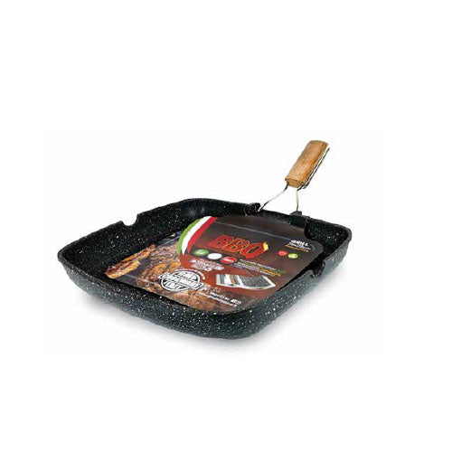GRILL C/ MANICO PIEGHEVOLE 28X28 CM "BBQ" GMD