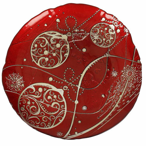 PIATTO 38 CM ROSSO-ORO "REGALOMAGIA" 84395 BRANDANI