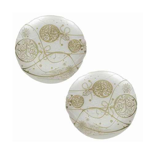 PIATTINO 2 PZ "REGALOMAGIA" BIANCO-ORO 84386 BRANDANI