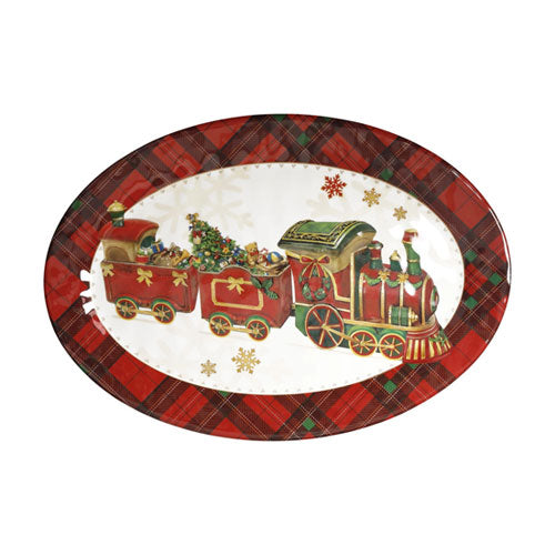 VASSOIO "CHRISTMAS" 35 CM OVALE MELAMINA 80004 BRANDANI