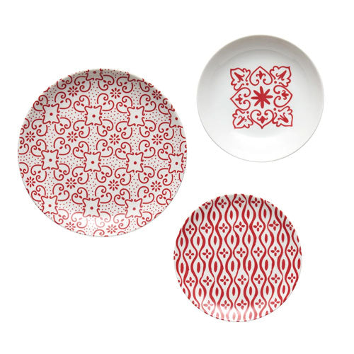 SERVIZIO PIATTI 18 PZ "LE MAIOLICHE TIFFANY" BRIGHT RED  10290931 GUZZINI