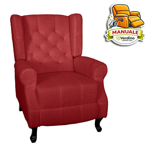 POLTRONA RELAX MANUALE "BEATRICE" BORDEAUX 2201.0083 #cat