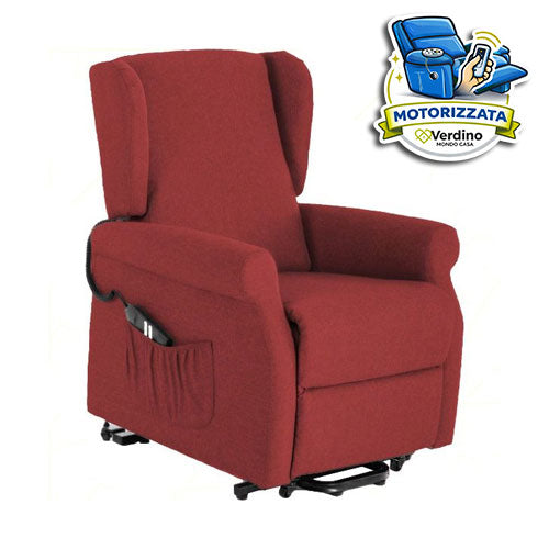 POLTRONA RELAX MOTORIZZATA "CHIARA" 2 MOTORI ROSSO M0657DL-05 #cat