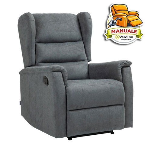 POLTRONA RELAX MANUALE "LORELLA" GRIGIO 01142 #cat
