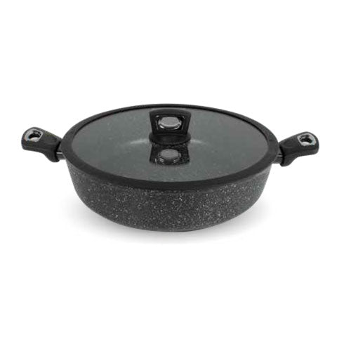 TEGAME 2M 32 CM C/COPERCHIO INDUZIONE "PIETRA LAVICA" GMD