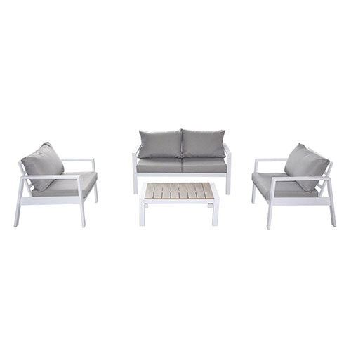 SET GIARDINO "SANTORINI" 4 POSTI BIANCO #cat