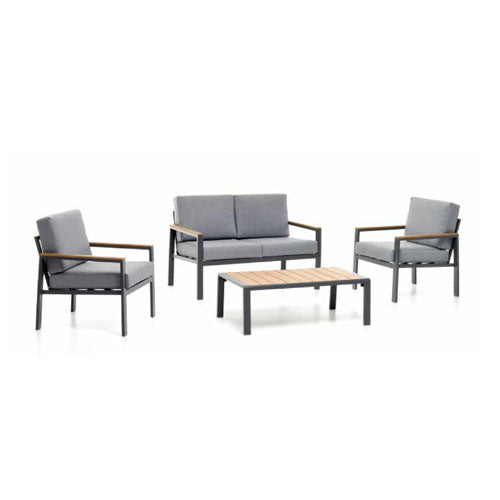 SET GIARDINO "OTRANTO" 4 POSTI ANTRACITE #cat